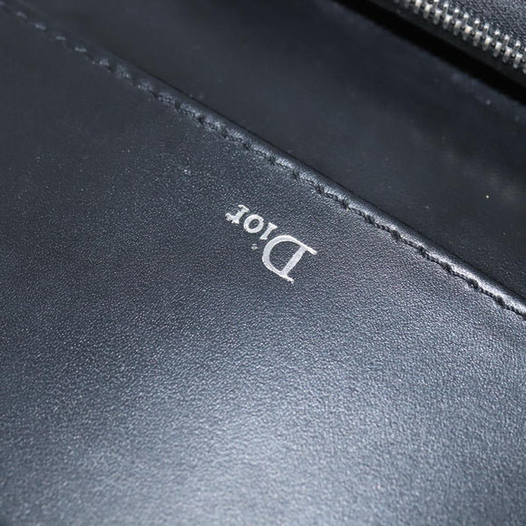 Christian Dior Trotter Canvas Wallet Shoulder Bag PVC Black Silver Auth bs30176