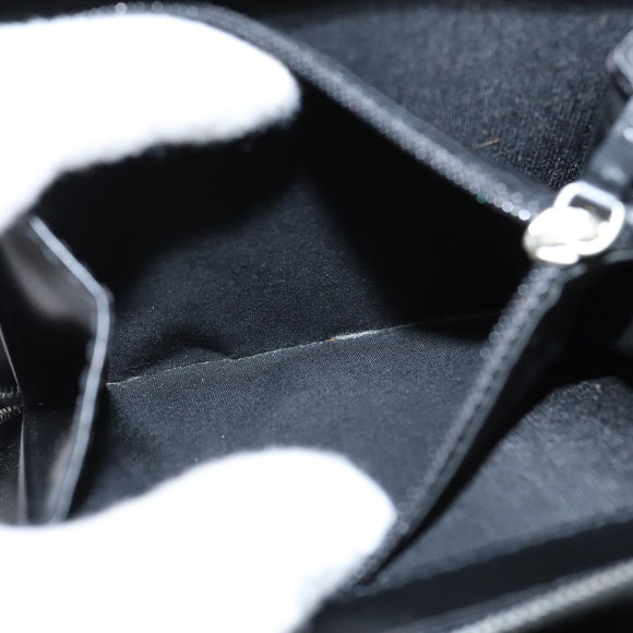 Christian Dior Trotter Canvas Wallet Shoulder Bag PVC Black Silver Auth bs30176