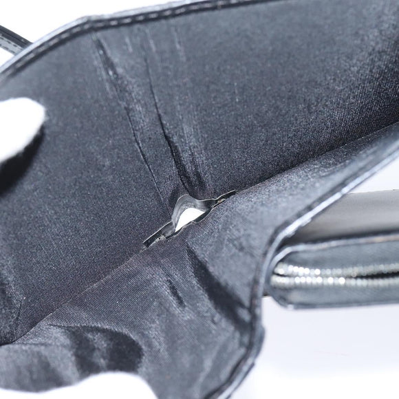 Christian Dior Trotter Canvas Wallet Shoulder Bag PVC Black Silver Auth bs30176