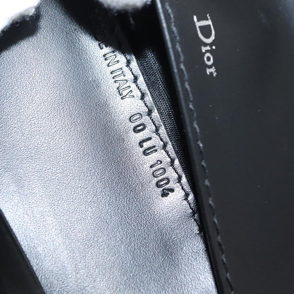 Christian Dior Trotter Canvas Wallet Shoulder Bag PVC Black Silver Auth bs30176