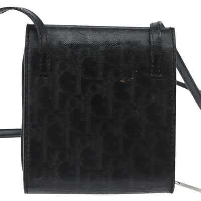 Christian Dior Trotter Canvas Wallet Shoulder Bag PVC Black Silver Auth bs30176 - 0