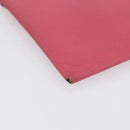 HERMES Bastia Coin Purse Leather Pink Silver Auth bs30177-11