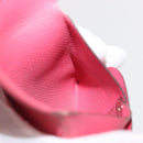 HERMES Bastia Coin Purse Leather Pink Silver Auth bs30177-15