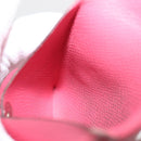 HERMES Bastia Coin Purse Leather Pink Silver Auth bs30177-16