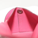 HERMES Bastia Coin Purse Leather Pink Silver Auth bs30177-17