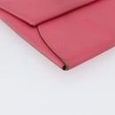 HERMES Bastia Coin Purse Leather Pink Silver Auth bs30177-9