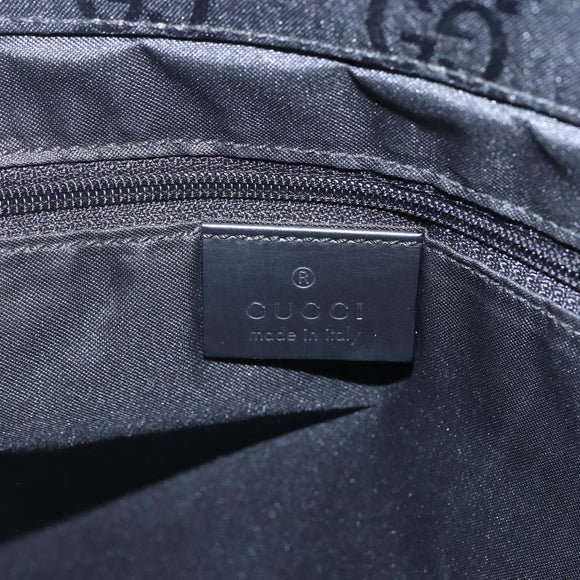 GUCCI GG Canvas Bamboo Hand Bag Nylon Black Silver 002 1015 Auth bs30178