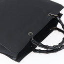GUCCI GG Canvas Bamboo Hand Bag Nylon Black Silver 002 1015 Auth bs30178-6