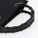 GUCCI GG Canvas Bamboo Hand Bag Nylon Black Silver 002 1015 Auth bs30178-7