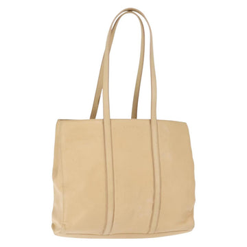 LOEWE Tote Bag Nappa leather Beige Gold Auth bs30179