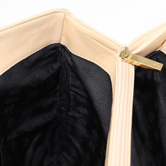 LOEWE Tote Bag Nappa leather Beige Gold Auth bs30179