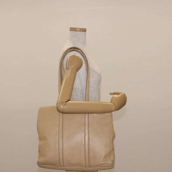 LOEWE Tote Bag Nappa leather Beige Gold Auth bs30179