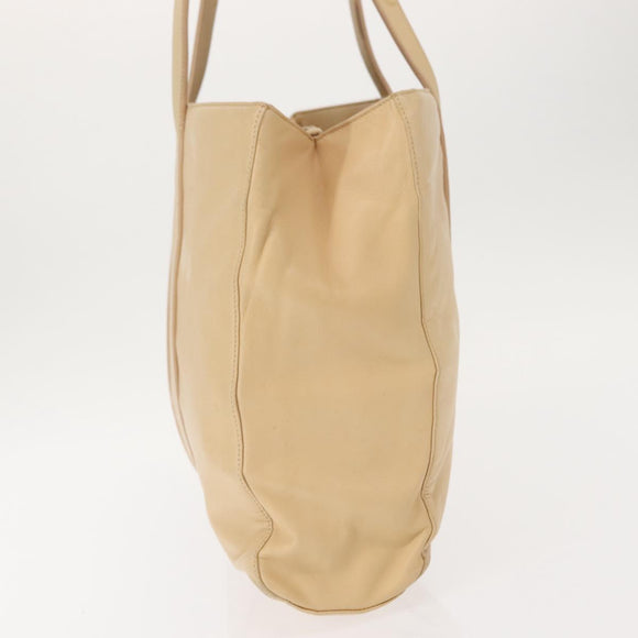 LOEWE Tote Bag Nappa leather Beige Gold Auth bs30179