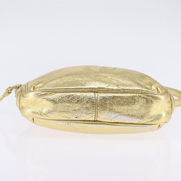 LOEWE Anagram Shoulder Bag Leather Gold Auth bs30180