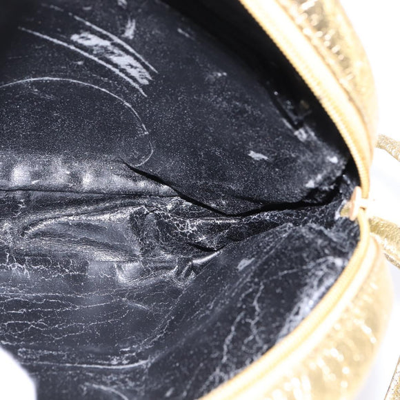 LOEWE Anagram Shoulder Bag Leather Gold Auth bs30180