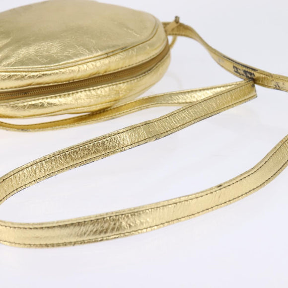 LOEWE Anagram Shoulder Bag Leather Gold Auth bs30180