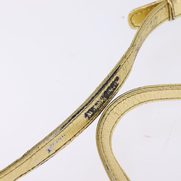 LOEWE Anagram Shoulder Bag Leather Gold Auth bs30180