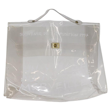 HERMES Vinyl Kelly Hand Bag Vinyl Clear Auth bs30181