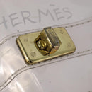 HERMES Vinyl Kelly Hand Bag Vinyl Clear Auth bs30181-10