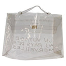 HERMES Vinyl Kelly Hand Bag Vinyl Clear Auth bs30181-2