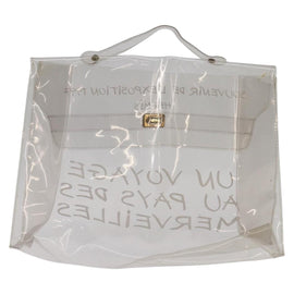 HERMES Vinyl Kelly Hand Bag Vinyl Clear Auth bs30181 - 0