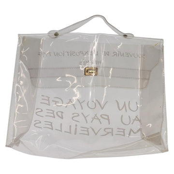 HERMES Vinyl Kelly Hand Bag Vinyl Clear Auth bs30181 - 0