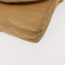 CHANEL Waist Pouch Lamb Skin Beige Gold CC Auth bs30183-14