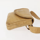 CHANEL Waist Pouch Lamb Skin Beige Gold CC Auth bs30183-3