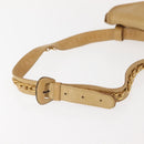 CHANEL Waist Pouch Lamb Skin Beige Gold CC Auth bs30183-7