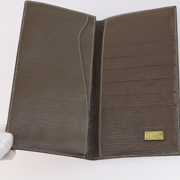 FENDI Zucca Canvas Wallet Leather 7Set Black Brown Auth bs30186