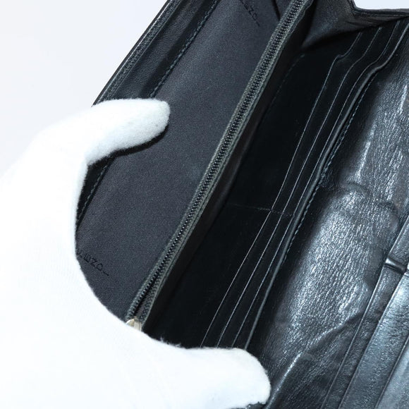 FENDI Zucca Canvas Wallet Leather 7Set Black Brown Auth bs30186