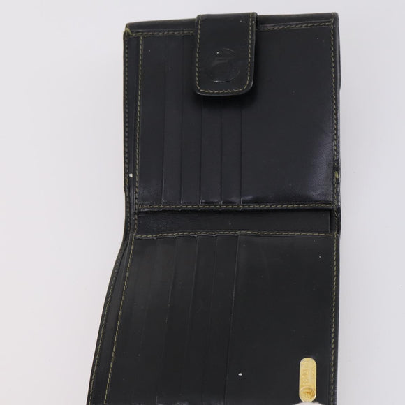 FENDI Zucca Canvas Wallet Leather 7Set Black Brown Auth bs30186