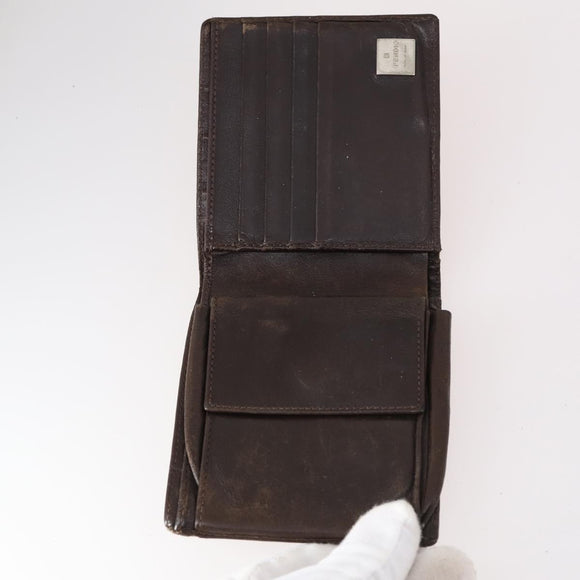 FENDI Zucca Canvas Wallet Leather 7Set Black Brown Auth bs30186