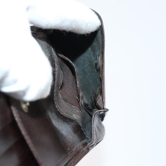 FENDI Zucca Canvas Wallet Leather 7Set Black Brown Auth bs30186