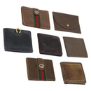GUCCI Wallet Leather 7Set Black Brown Auth bs30188-1