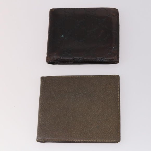 GUCCI Wallet Leather 7Set Black Brown Auth bs30188