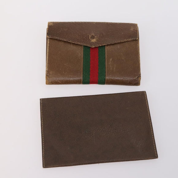 GUCCI Wallet Leather 7Set Black Brown Auth bs30188