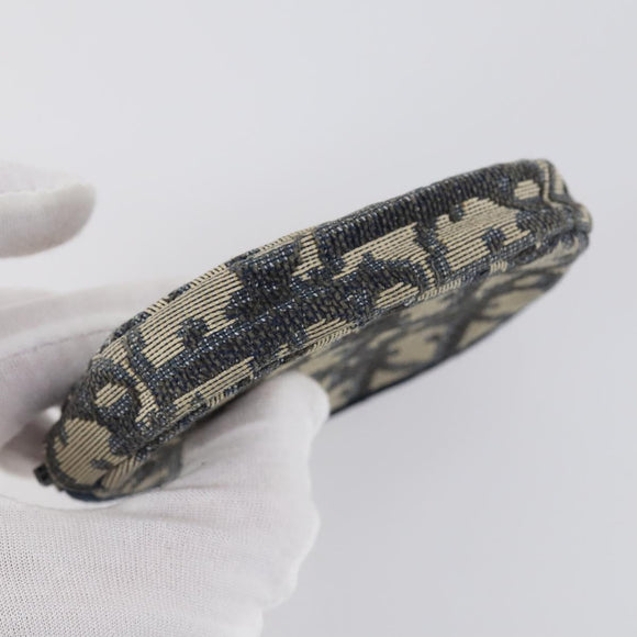 Christian Dior Trotter Canvas Coin Purse Wallet 3Set Navy Gold Auth bs30190