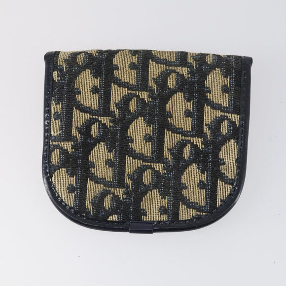 Christian Dior Trotter Canvas Coin Purse Wallet 3Set Navy Gold Auth bs30190