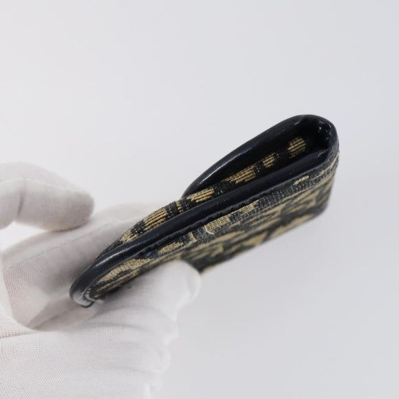 Christian Dior Trotter Canvas Coin Purse Wallet 3Set Navy Gold Auth bs30190