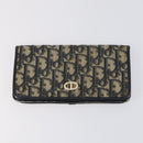 Christian Dior Trotter Canvas Coin Purse Wallet 3Set Navy Gold Auth bs30190-2
