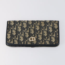 Christian Dior Trotter Canvas Coin Purse Wallet 3Set Navy Gold Auth bs30190 - 0