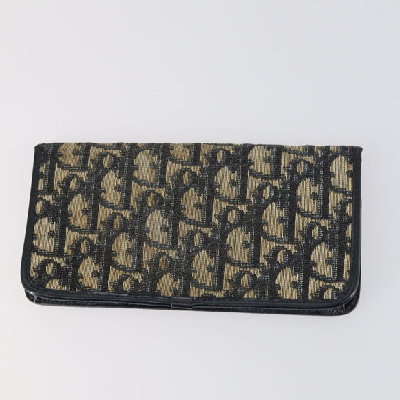 Christian Dior Trotter Canvas Coin Purse Wallet 3Set Navy Gold Auth bs30190
