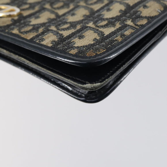 Christian Dior Trotter Canvas Coin Purse Wallet 3Set Navy Gold Auth bs30190