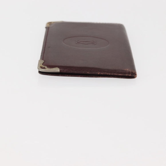 CARTIER Must Line Key Case Wallet Leather 8 Set Bordeaux Black Auth bs30193