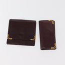 CARTIER Must Line Key Case Wallet Leather 8 Set Bordeaux Black Auth bs30193-14