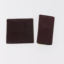 CARTIER Must Line Key Case Wallet Leather 8 Set Bordeaux Black Auth bs30193-15