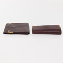 CARTIER Must Line Key Case Wallet Leather 8 Set Bordeaux Black Auth bs30193-16