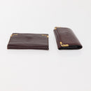 CARTIER Must Line Key Case Wallet Leather 8 Set Bordeaux Black Auth bs30193-17