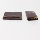 CARTIER Must Line Key Case Wallet Leather 8 Set Bordeaux Black Auth bs30193-18